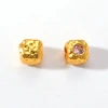 Brass, high-preservation color, zircon, meteorite-patterned, square beaded, chamfered, beaded bracelet, braided rope accessory Application Scenario
